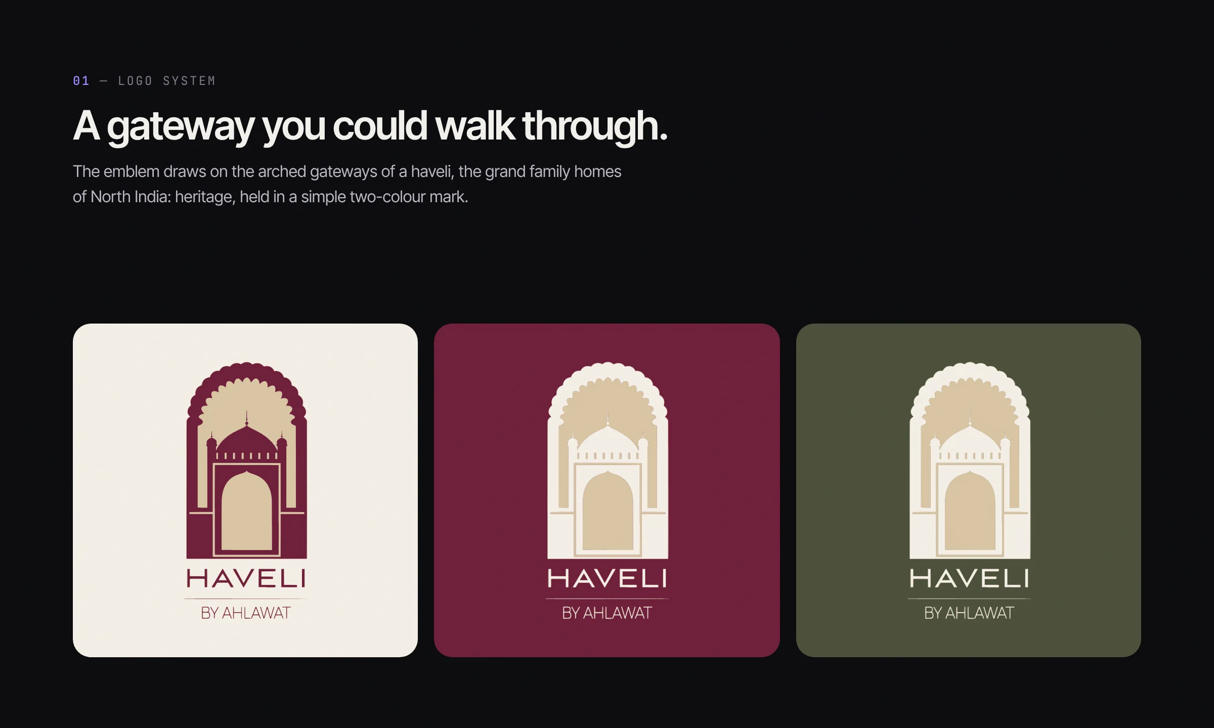 The emblem on ivory, maroon and olive