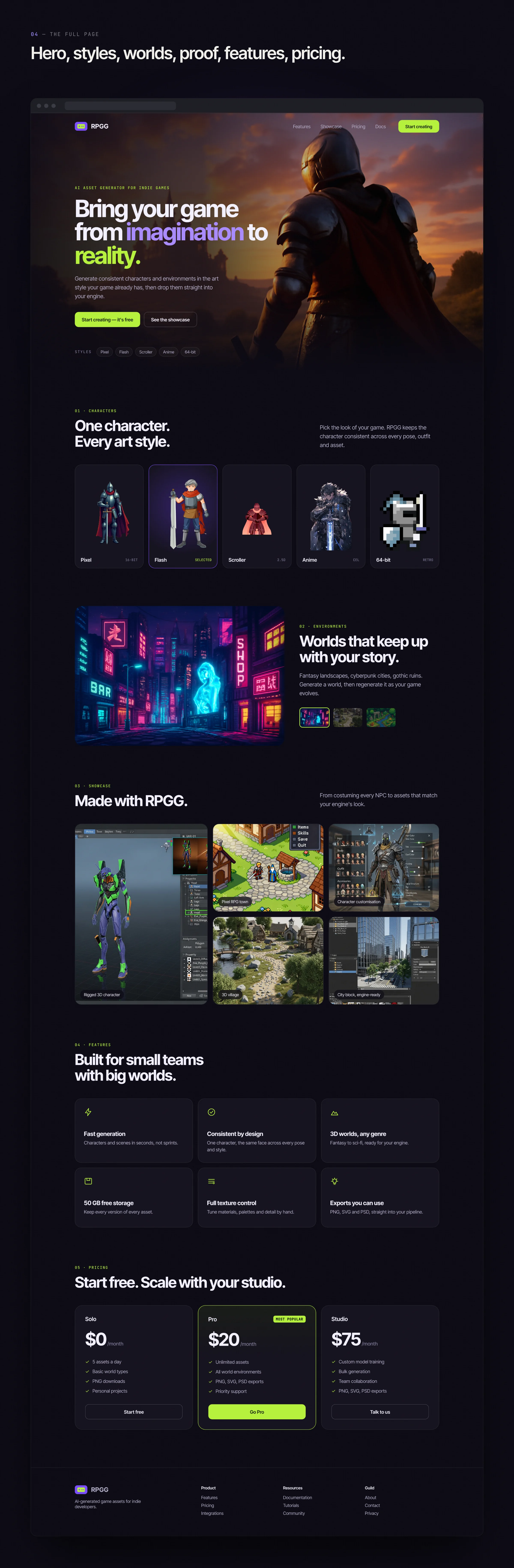 The full V2 landing page